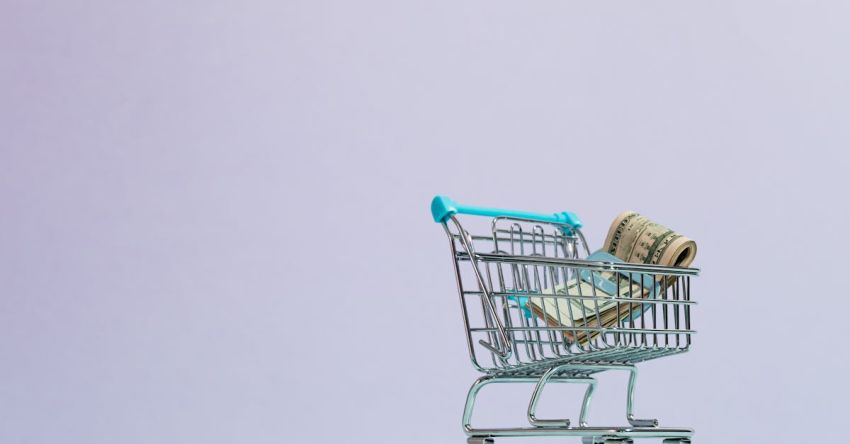 Discounts - Cash Inside a Tiny Shopping Cart